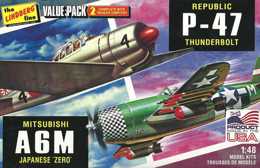 P47 Thunderbolt & A6M Zero - 1/48 Scale Model Kit - Click Image to Close